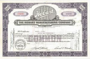 Hobart Manufacturing Co. - Stock Certificate