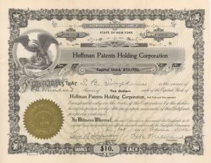 Hoffman Patents Holding Corp. - Stock Certificate