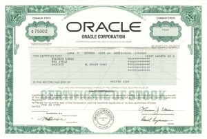 Oracle Corp. - 2002 Stock Certificate