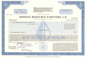 Mission Resource Partners, L.P. - Stock Certificate