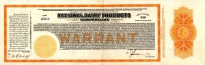 National Dairy Products Corp. - 1936 dated Stock Certificate