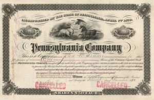Pennsylvania Co. - 1880 dated Stock Certificate