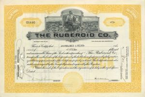 Ruberoid Co. - 1936 dated Stock Certificate