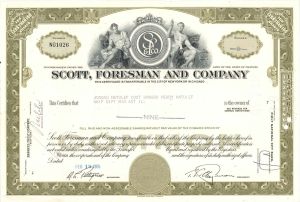Scott, Foresman and Company - 1960's-1970's dated Stock Certificate
