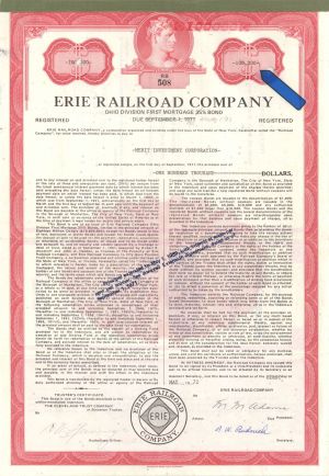 Erie Railroad Co. - 1972 dated $100,000 Bond