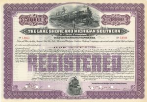 Lake Shore and Michigan Southern Railway Co. - Unissued $50,000 Denominations Bond
