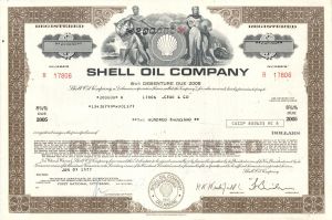 Shell Oil Co. - 1976-1979 dated Famous Oil Company Bond - $200,000 or $100,000 Denominations of This Bond Available