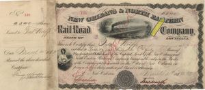 New Orleans and North Eastern Rail Road Co. - 1882 dated High Denomination Stock Certificate