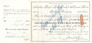 Northern Pacific, La Moure and Missouri River Railroad Co. - 1893 dated High Denomination Stock Certificate