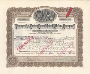 Tamarack and Custer Consolidated Mining Co. - 1916 dated High Denomination Stock Certificate