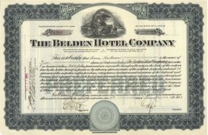 Belden Hotel Co. - Stock Certificate