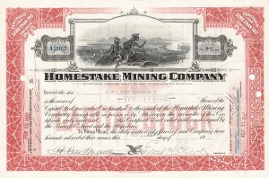 Edward Hardy Clark - Homestake Mining Co - Stock Certificate