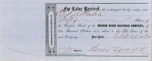 Jacob Little - Hudson River Railroad - Stock Certificate
