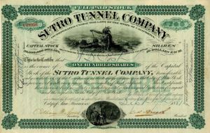 Sutro Tunnel Co. - Stock Certificate