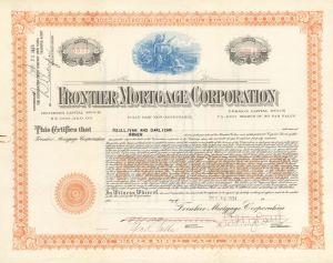 Frontier Mortgage Corp. - 1924 dated Stock Certificate