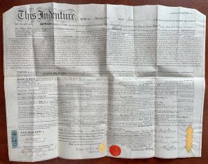 Large Vellum 1868 Deed - Americana with U.S. Revenue