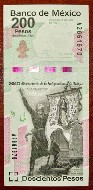 Mexico - 200 Mexican Pesos - P-129 - 2008 dated Foreign Paper Money