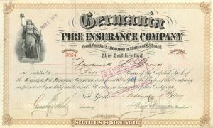 Germania Fire Insurance Co. - Stock Certificate
