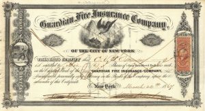 Guardian Fire Insurance Co. - Stock Certificate