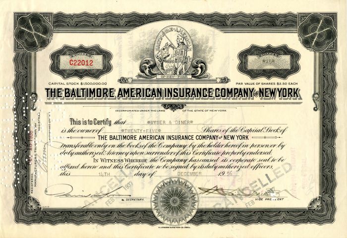 Baltimore American Insurance Co. of New York
