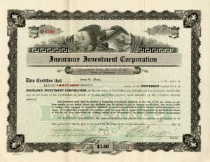 Insurance Investment Corporation - Stock Certificate