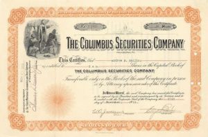 Columbus Securities Co. - Stock Certificate