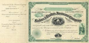 Factors and Traders Insurance Co. PROOF - New Orleans, Louisiana Stock Certificate