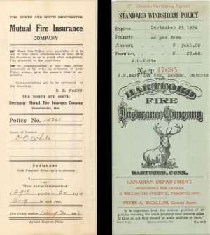 Hartford Fire and Mutual Fire Insurance Policies -  Insurance