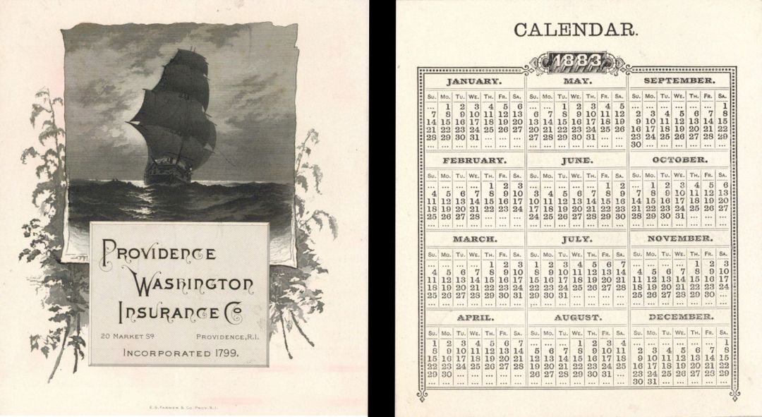 Providence Washington Insurance Co. Calendar -  Insurance