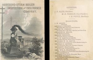 Advertising Card for Hartford Steam Boiler Inspection and Insurance Company -  Insurance