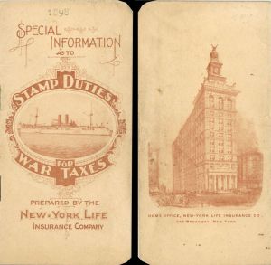  Booklet for New York Life Insurance Company - 1898 dated Insurance Booklet