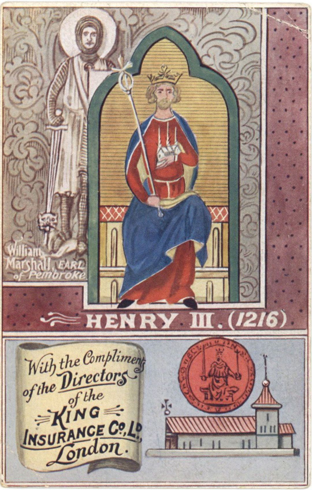 Post Card Ad for King Insurance Co. Ltd. dated 1216 -  Insurance