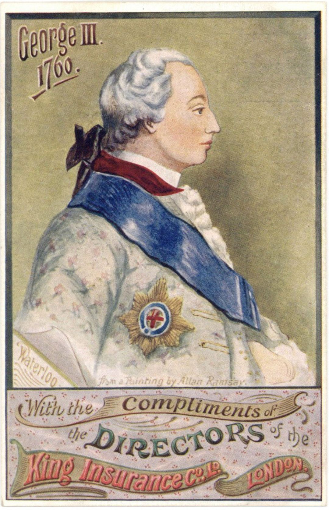 Post Card Ad for King Insurance Co. Ltd. dated 1760 -  Insurance