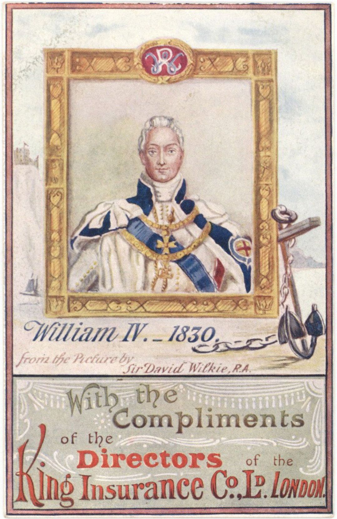 Post Card Ad for King Insurance Co. Ltd. dated 1830 -  Insurance