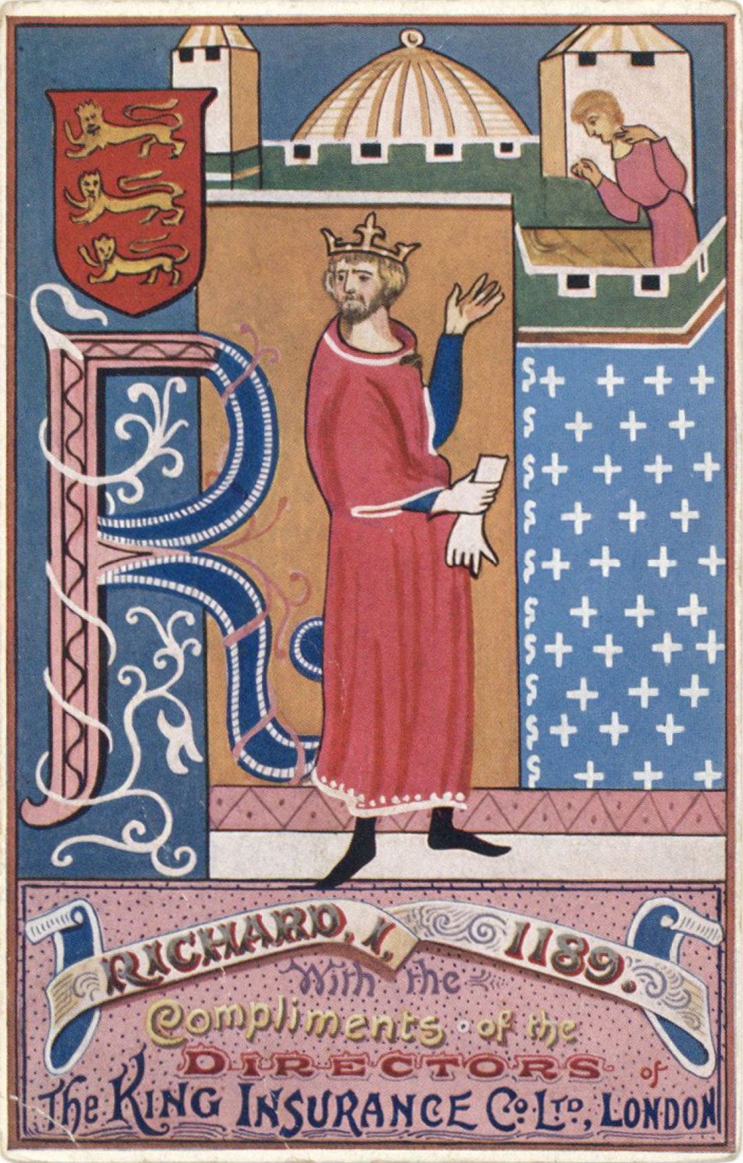 Post Card Ad for King Insurance Co. Ltd. dated 1189 -  Insurance