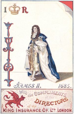 Post Card Ad for King Insurance Co. Ltd. dated 1685 -  Insurance