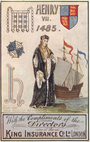 Post Card Ad for King Insurance Co. Ltd. dated 1485 -  Insurance