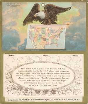 American Eagle Fire Insurance Co.  Calendar dated 1917 -  Insurance