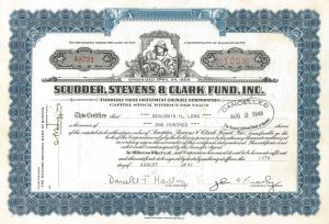 Scudder, Stevens and Clark Fund, Inc. - Investment Firm Stock Certificate