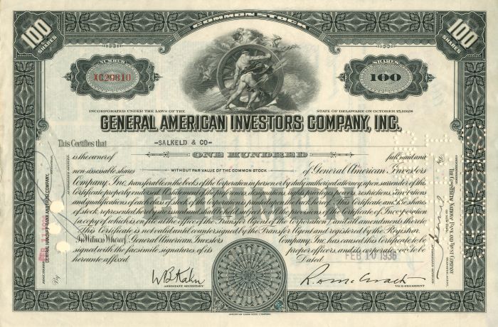 General American Investors Co., Inc. - Stock Certificate