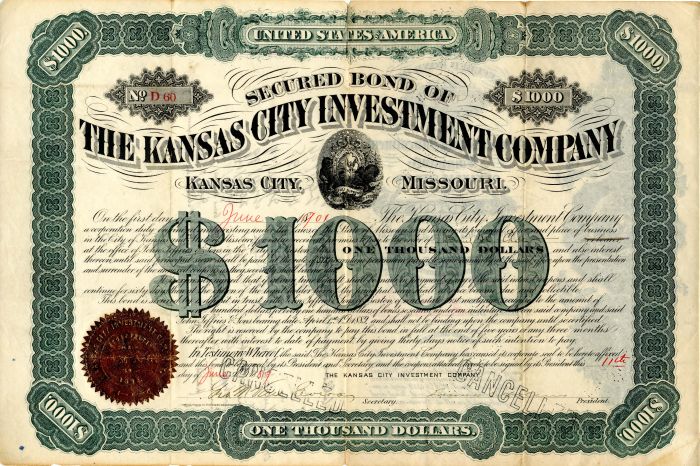 Kansas City Investment Co. - $1,000
