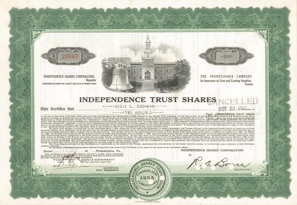 Independence Trust Shares - Stock Certificate