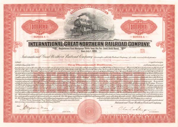 International - Great Northern Railroad - Bond