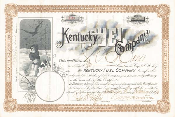 Kentucky Fuel Co - Stock Certificate