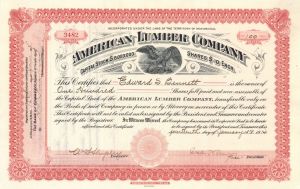 American Lumber Company - Stock Certificate