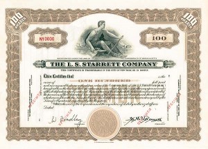 L. S. Starrett Co. - Stock Certificate