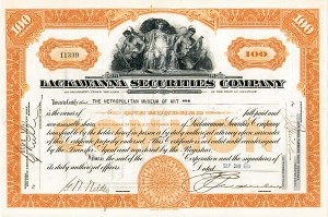 Metropolitan Museum of Fine Arts - Lackawanna Securities Co. - Stock Certificate