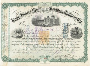 Lake Shore and Michigan Southern Railway - Stock Certificate