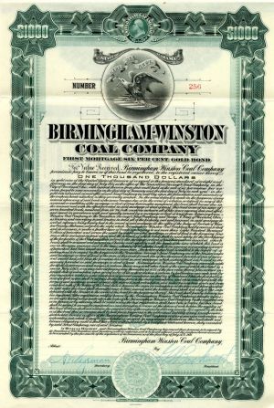 Birmingham-Winston Coal Co. - $1,000 Bond