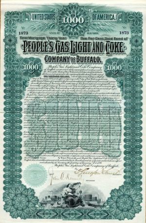 People's Gas Light and Coke Company of Buffalo - $1,000 Bond